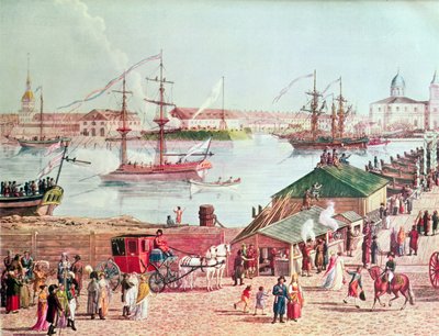 View of the Isaac Bridge During Celebrations of the Centenary of Saint Petersburg by Gabriel Ludwig Lory